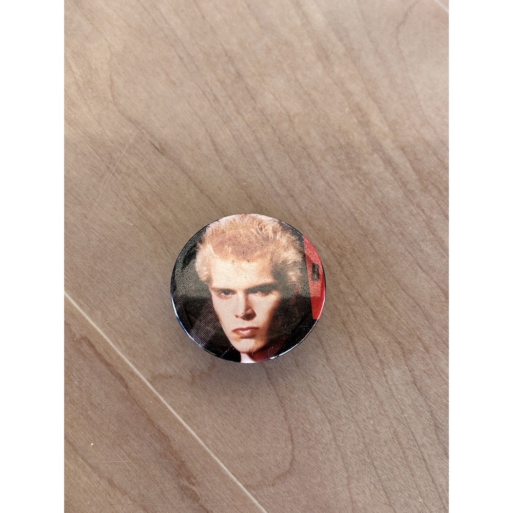 Billy Idol Vintage 1980s Button Jacket Pin Pinback 1.75 Rock Music Memorabilia
